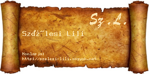 Szélesi Lili névjegykártya