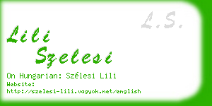 lili szelesi business card